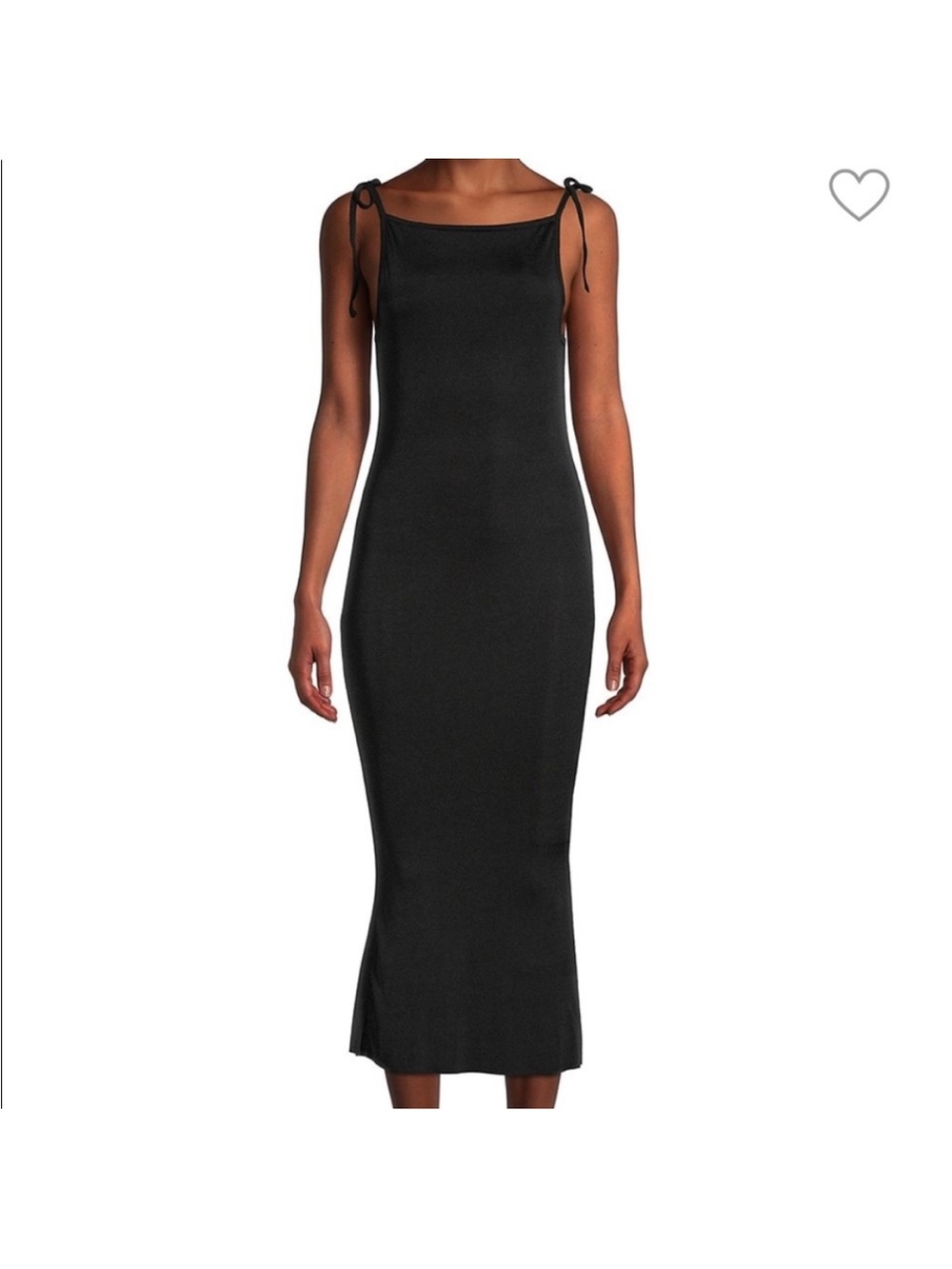 WeWoreWhat Black Tie-Shoulder Midi Dress